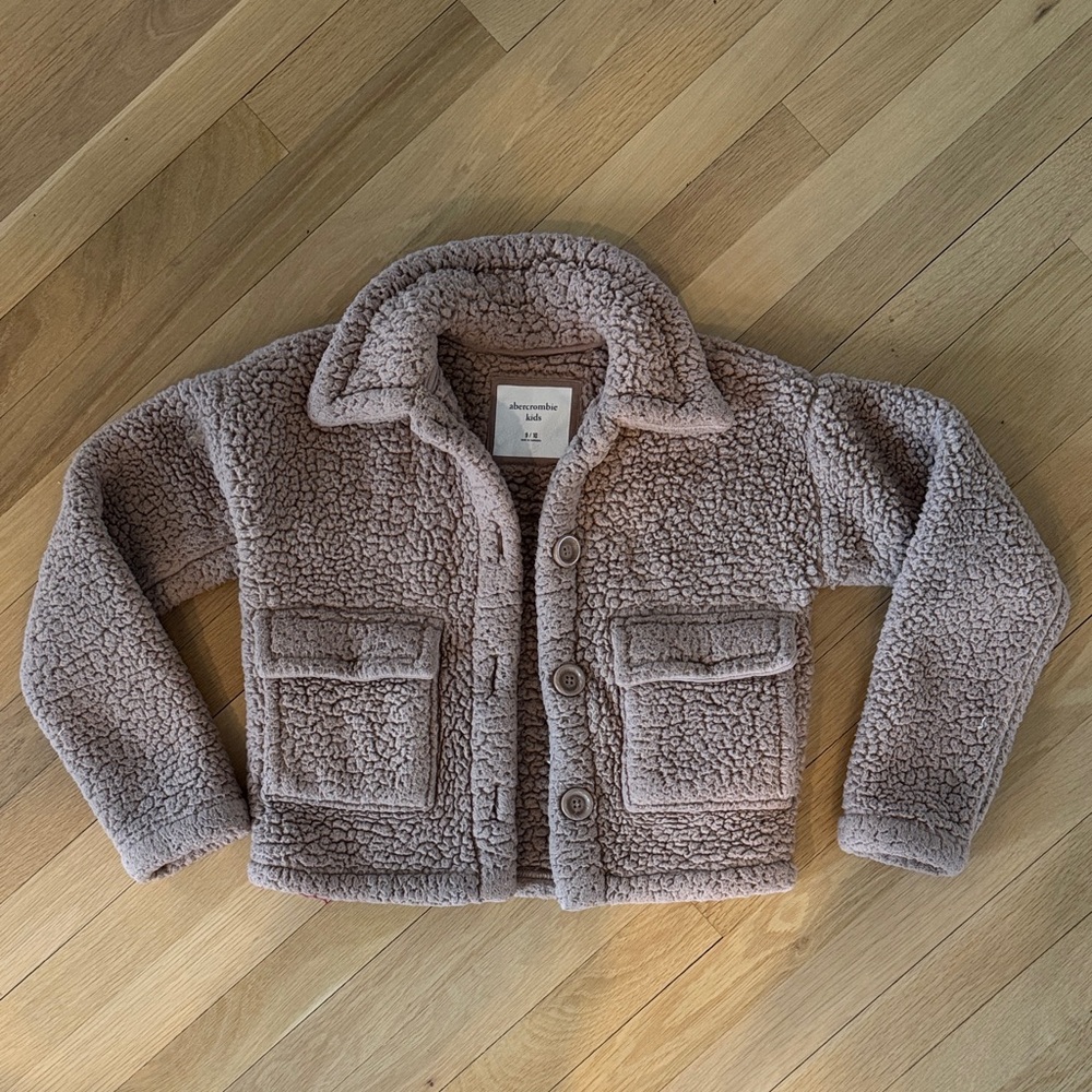 abercrombie kids Taupe Sherpa Jacket